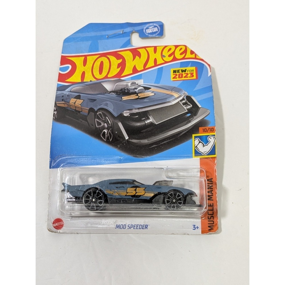 Hot Wheels 2023 Mod Speeder Matte Moody Blue Muscle Mania 206/250 HKG59 Sealed